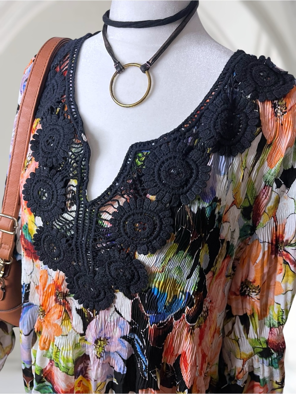 Spense Floral Print Tunic Top Size 2X - Picture 2 of 10